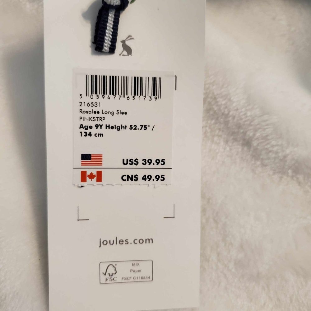 Beautiful Girls Pink Striped Rosalee Horse Dress by Joules NWT - 100% Cotton 🐴 - Picture 10 of 10